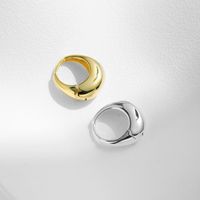 1 Stück Ig-stil Einfacher Stil Künstlerisch Irregulär Einfarbig Überzug Sterling Silber 18 Karat Vergoldet Versilbert Reif Ohrringe main image 4