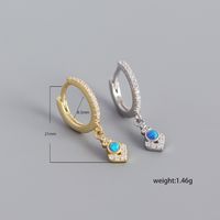 Boucle D&#39;oreille Opale Bleue Géométrique En Argent S925 En Gros Nihaojewelry main image 5