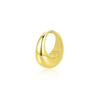 1 Piece Ig Style Simple Style Artistic Irregular Solid Color Plating Sterling Silver 18k Gold Plated Silver Plated Hoop Earrings sku image 1