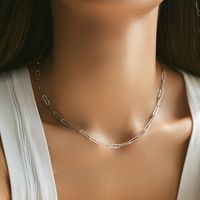 Ig Style Simple Style Geometric Solid Color Sterling Silver Plating Rhodium Plated Necklace main image 1