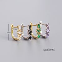 مشبك أذن هندسي مرصع بالزركون على شكل حرف U من الفضة S925 للبيع بالجملة Nihaojewelry main image 5