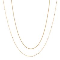 304 Stainless Steel 18K Gold Plated Simple Style Classic Style Plating Solid Color Layered Necklaces main image 5
