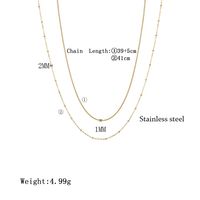 304 Stainless Steel 18K Gold Plated Simple Style Classic Style Plating Solid Color Layered Necklaces sku image 2