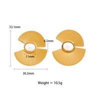 304 Stainless Steel 16K Gold Plated White Gold Plated Gold Plated Simple Style Classic Style Plating Sector Rings Earrings Necklace main image 7