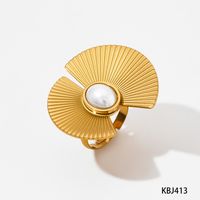 Edelstahl 304 16 Karat Vergoldet Weißgold Plattiert Vergoldet Einfacher Stil Klassischer Stil Überzug Sektor Ringe Ohrringe Halskette sku image 2