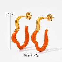 1 Pair Simple Style Classic Style Color Block Plating 304 Stainless Steel 16K Gold Plated White Gold Plated Gold Plated Earrings main image 6