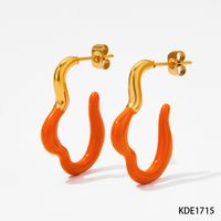 1 Pair Simple Style Classic Style Color Block Plating 304 Stainless Steel 16K Gold Plated White Gold Plated Gold Plated Earrings sku image 1