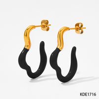 1 Pair Simple Style Classic Style Color Block Plating 304 Stainless Steel 16K Gold Plated White Gold Plated Gold Plated Earrings sku image 2