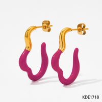 1 Pair Simple Style Classic Style Color Block Plating 304 Stainless Steel 16K Gold Plated White Gold Plated Gold Plated Earrings sku image 4