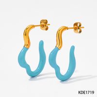 1 Pair Simple Style Classic Style Color Block Plating 304 Stainless Steel 16K Gold Plated White Gold Plated Gold Plated Earrings sku image 5