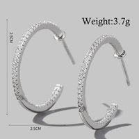 1 Pair Elegant Romantic Circle Plating Inlay Sterling Silver Zircon 14k Gold Plated White Gold Plated Hoop Earrings sku image 1