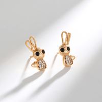 1 Pair Cute Xuping Sweet Rabbit Plating Copper Alloy 18k Gold Plated Ear Studs main image 5