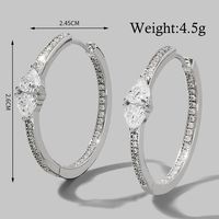 1 Pair Elegant Romantic Circle Plating Inlay Sterling Silver Zircon 14k Gold Plated White Gold Plated Hoop Earrings sku image 3