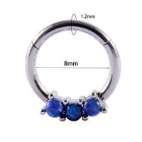 1 Piece Fashion Solid Color Plating Inlay Stainless Steel Zircon Nose Ring sku image 24
