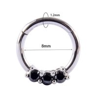 1 Piece Fashion Solid Color Plating Inlay Stainless Steel Zircon Nose Ring sku image 19