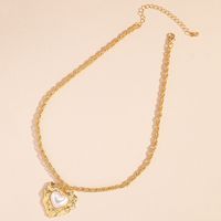 Retro Luxurious Commute Heart Shape Pearl Alloy Wholesale Pendant Necklace main image 4