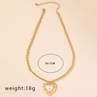 Retro Luxurious Commute Heart Shape Pearl Alloy Wholesale Pendant Necklace sku image 1