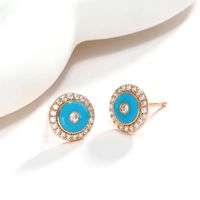1 Pair Vintage Style Xuping Round Plating Copper Alloy 18k Gold Plated Ear Studs main image 1