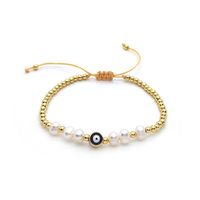 Simple Style Classic Style Devil's Eye Freshwater Pearl Copper Beaded Bracelets main image 3
