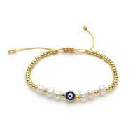 Simple Style Classic Style Devil's Eye Freshwater Pearl Copper Beaded Bracelets sku image 3