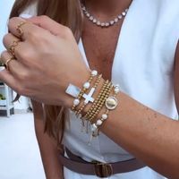 Einfacher Stil Klassischer Stil Kreuzen Süßwasserperle Kupfer Perlen Armbänder main image 1