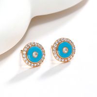 1 Pair Vintage Style Xuping Round Plating Copper Alloy 18k Gold Plated Ear Studs main image 4