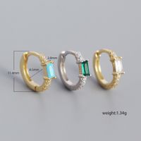S925 Silver Rectangular Zircon Earrings Wholesale Nihaojewelry main image 5