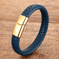 Hip-Hop Retro Round 316 Stainless Steel  Magnetic Braid Men's Bangle sku image 5