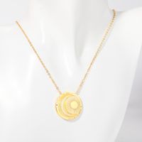 201 Stainless Steel 304 Stainless Steel Gold Plated Simple Style Commute Plating Sun Pendant Necklace sku image 1