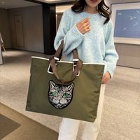 Women's Preppy Style Classic Style Streetwear Cat Oxford Cloth Travel Bags main image 5
