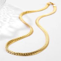 De Gros Hip Hop Punk Couleur Unie Acier Inoxydable Placage Plaqué Or 18k Collier sku image 1