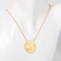 201 Stainless Steel 304 Stainless Steel Gold Plated Simple Style Commute Plating Sun Pendant Necklace sku image 2