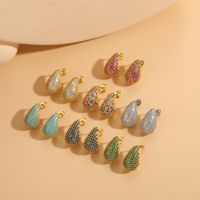 1 Piece Vintage Style Classic Style Water Droplets Plating Inlay Copper Zircon 14k Gold Plated White Gold Plated Ear Studs main image 8