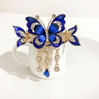 Simple Style Butterfly Alloy Hollow Out Tassel Hair Clip sku image 1