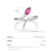 Ig Style Simple Style Snake Sterling Silver Plating Inlay Zircon Rhodium Plated Open Rings main image 2