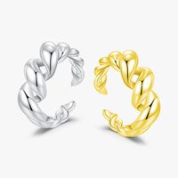 Ig Style Retro Twist Sterling Silver Plating 18k Gold Plated Rhodium Plated Open Rings main image 6