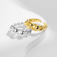 Ig Style Retro Twist Sterling Silver Plating 18k Gold Plated Rhodium Plated Open Rings main image 3