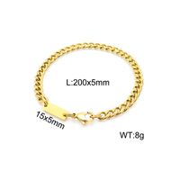 Simple Style Streetwear Geometric Titanium Steel 18K Gold Plated Men's Bracelets Necklace sku image 2