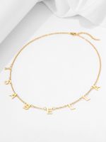 Simple Style Letter Stainless Steel Plating 18k Gold Plated Necklace sku image 17