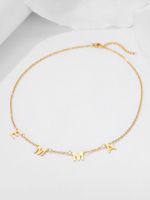 Style Simple Lettre Acier Inoxydable Placage Plaqué Or 18k Collier sku image 4