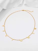 Simple Style Letter Stainless Steel Plating 18k Gold Plated Necklace sku image 19
