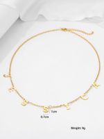 Simple Style Letter Stainless Steel Plating 18k Gold Plated Necklace main image 2