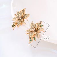 1 Pair Elegant Xuping Sweet Square Flower Plating Inlay Copper Alloy Artificial Gemstones 18k Gold Plated Ear Studs main image 5