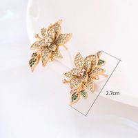 1 Pair Elegant Xuping Sweet Square Flower Plating Inlay Copper Alloy Artificial Gemstones 18k Gold Plated Ear Studs sku image 9