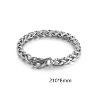 Basic Classic Style Geometric Titanium Steel Men's Bracelets Necklace sku image 1