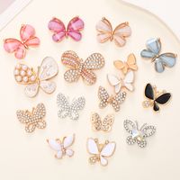 Simple Style Butterfly Metal Inlay Zircon Jewelry Accessories main image 1