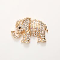 Simple Style Elephant Metal Inlay Zircon Jewelry Accessories main image 5