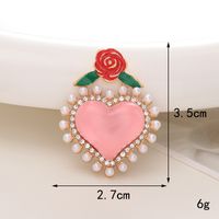 Sweet Heart Shape Alloy Inlay Pearl Jewelry Accessories main image 3