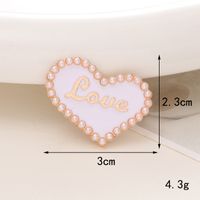 Sweet Heart Shape Alloy Inlay Pearl Jewelry Accessories sku image 4