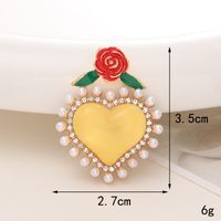 Sweet Heart Shape Alloy Inlay Pearl Jewelry Accessories sku image 16